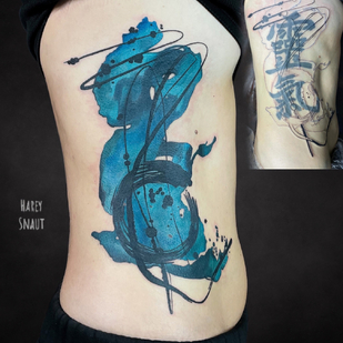 Weiblich Farbe Cover-up tattoo auf Seite #85349 | Tattoo Artist Harey Snaut
