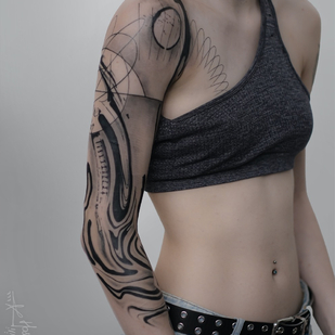 Schwarz und Grau Abstrakt tattoo #88465 | Tattoo Artist Hossam tattoos