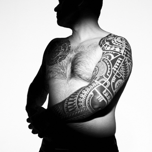 Männlich Schwarz Polynesisch tattoo auf Ärmel #84367 | Tattoo Artist Maxim Desnev