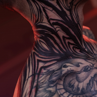 Männlich Schwarz Abstrakt tattoo auf Hals #84292 | Tattoo Artist Vik Prokhorov