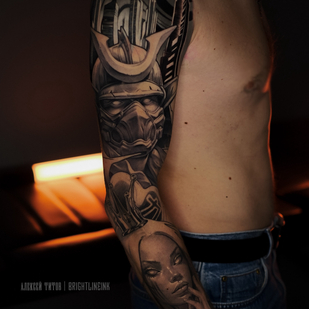 Männlich Schwarz und Grau Realismus tattoo auf Ärmel #85537 | Tattoo Artist Aleksey Titov