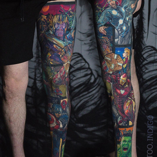 Männlich Farbe Realismus tattoo auf Bein #84269 | Tattoo Artist Andrey Indigo