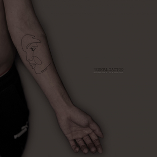 Männlich Schwarz Linework tattoo auf Unterarm #83507 | Tattoo Artist Anton Kurochkin