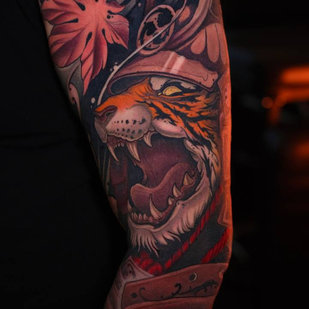 Männlich Farbe Japanisch tattoo auf Ärmel #90933 | Tattoo Artist Anton Raym