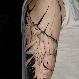 Männlich Schwarz Japanisch tattoo auf Ärmel #85824 | Tattoo Artist Daniil Holodkov