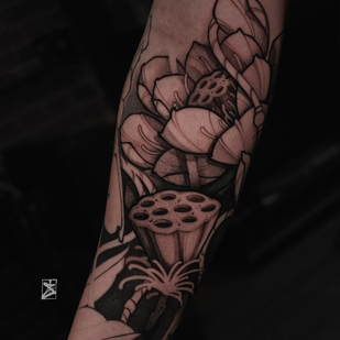 Männlich Schwarz Grafik tattoo auf Unterarm #87149 | Tattoo Artist Danila Morozov