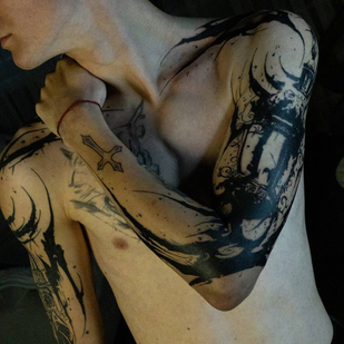 Männlich Schwarz Lettering tattoo #87015 | Tattoo Artist Denis Piligrim