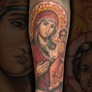 Männlich Farbe Porträt tattoo auf Unterarm #88125 | Tattoo Artist Evgeniy Bobin