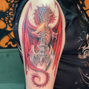 Männlich Farbe Autorenstil tattoo auf Schulter #88146 | Tattoo Artist Evgeniy Bobin