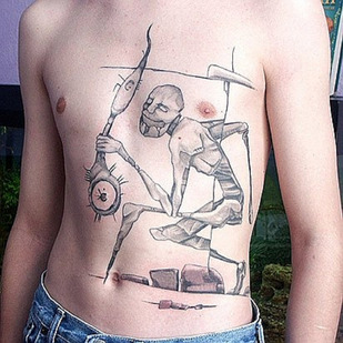 Männlich  Autorenstil tattoo auf Bauch #85303 | Tattoo Artist Grigoriy Maslov