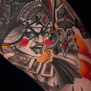 Weiblich Farbe Neo-traditionell tattoo auf Oberschenkel #85235 | Tattoo Artist Marusya