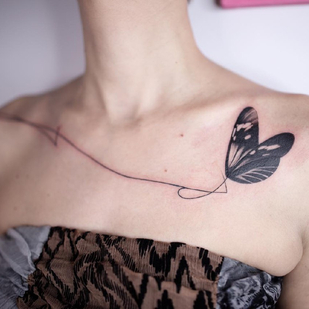 Weiblich Schwarz  tattoo auf Brust #84488 | Tattoo Artist Menshikova Katerina