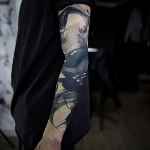 Männlich Schwarz Abstrakt tattoo auf Ärmel #84494 | Tattoo Artist Menshikova Katerina