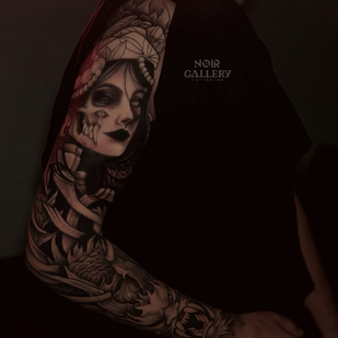 Männlich Schwarz Blackwork tattoo auf Ärmel #86275 | Tattoo Artist Nastya Alistratova