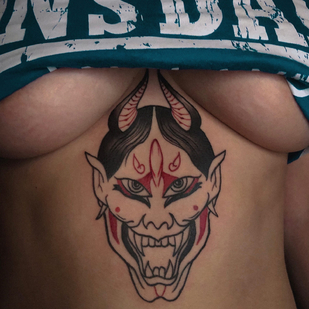 Weiblich Farbe Grafik tattoo auf Bauch #85459 | Tattoo Artist Nikita Kasatkin