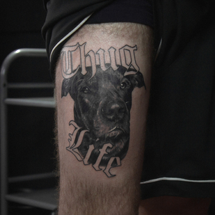 Männlich Schwarz und Grau Realismus tattoo auf Bein #85462 | Tattoo Artist Nikita Kasatkin