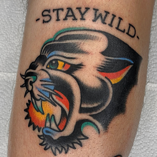 Männlich Farbe Old School tattoo auf Schienbein #88711 | Tattoo Artist Nikita Radeckiy