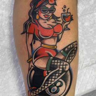 Männlich Farbe Old School tattoo auf Schienbein #88716 | Tattoo Artist Nikita Radeckiy