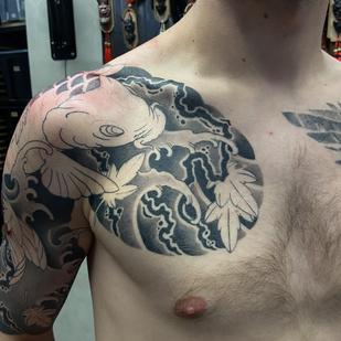 Männlich Farbe Japanisch tattoo auf Ärmel #87258 | Tattoo Artist Odincov Egor