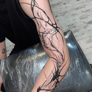 Männlich Schwarz Tribal tattoo auf Ärmel #87117 | Tattoo Artist Olga Glotova