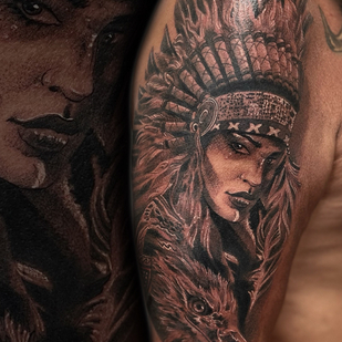 Männlich Schwarz und Grau Realismus tattoo auf Schulter #87914 | Tattoo Artist Sergey Martynov