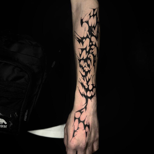 Männlich Schwarz Tribal tattoo auf Ärmel #87591 | Tattoo Artist Sofiya Oviashi