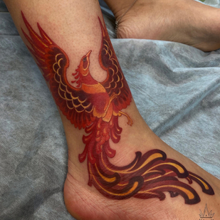 Weiblich Farbe Freehand tattoo auf Fuß #87377 | Tattoo Artist Vitaliy Kanaschenkov