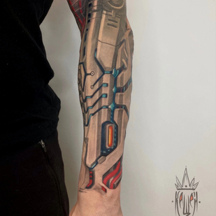 Männlich Farbe Biomechanisch tattoo auf Unterarm #87394 | Tattoo Artist Vitaliy Kanaschenkov