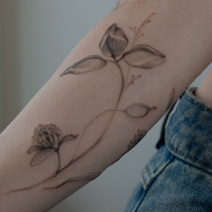 Weiblich Schwarz  tattoo auf Unterarm #96909 | Tattoo Artist Sergeeva Tattoo