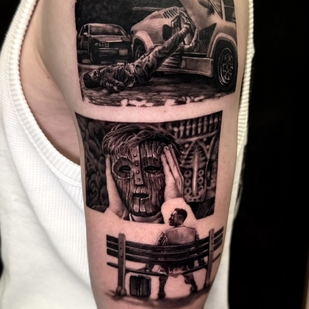 Männlich Schwarz Mikrorealismus tattoo auf Schulter #95083 | Tattoo Artist Rasl Sparov