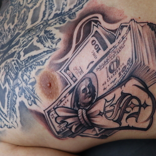 Männlich Schwarz Chicano tattoo auf Seite #95146 | Tattoo Artist Spray Gun