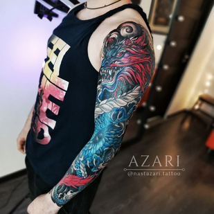 Männlich Farbe  tattoo auf Ärmel #91270 | Tattoo Artist Anastasiya Azari