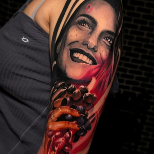 Weiblich Farbe Porträt tattoo auf Schulter #91665 | Tattoo Artist Artem Sachko