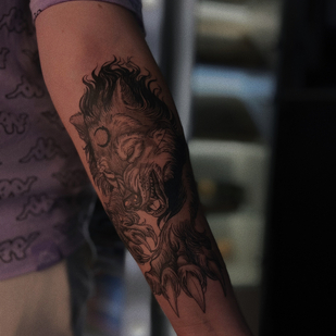 Weiblich Schwarz Grafik tattoo auf Unterarm #91393 | Tattoo Artist Dmitriy Minaev