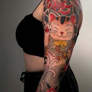 Weiblich Farbe Japanisch tattoo auf Ärmel #92161 | Tattoo Artist Ivan Shlyapnikov