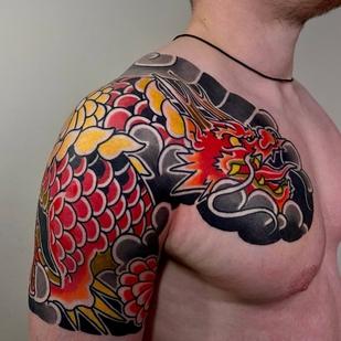 Männlich Farbe Japanisch tattoo auf Schulter #92164 | Tattoo Artist Ivan Shlyapnikov