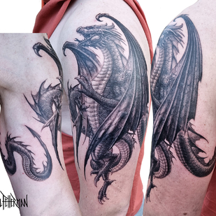 Männlich Schwarz und Grau Illustrativ tattoo auf Ärmel #92224 | Tattoo Artist Loren Fetterman