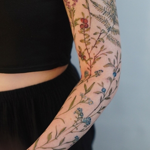 Weiblich Farbe Realismus tattoo auf Ärmel #95039 | Tattoo Artist Polina Red Head