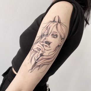 Weiblich Schwarz Anime tattoo auf Unterarm #93221 | Tattoo Artist Yulia  Dardiker