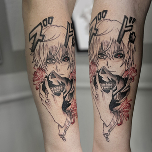 Männlich Schwarz Anime tattoo auf Unterarm #92865 | Tattoo Artist Alisa Lisova