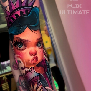 Weiblich Farbe Autorenstil tattoo auf Schienbein #93507 | Tattoo Artist Yuliya Kolesnikova