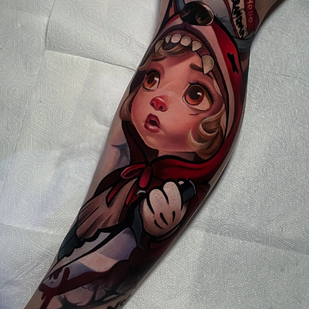 Weiblich Farbe Autorenstil tattoo auf Schienbein #93513 | Tattoo Artist Yuliya Kolesnikova