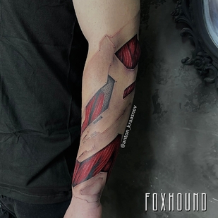Männlich Farbe Biomechanisch tattoo auf Unterarm #93951 | Tattoo Artist Anton Krasnov