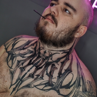 Männlich Schwarz und Grau  tattoo auf Brust #94836 | Tattoo Artist Nikita Presnyakov