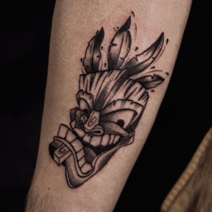 Männlich Schwarz Grafik tattoo auf Unterarm #101158 | Tattoo Artist Daria Duck