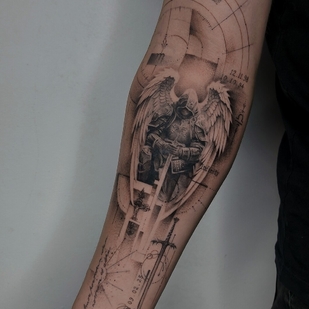 Männlich Schwarz und Grau Fineline tattoo auf Unterarm #96726 | Tattoo Artist Smishko Leonid