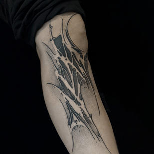 Weiblich Schwarz Abstrakt tattoo auf Bein #97069 | Tattoo Artist Mariya Naumova