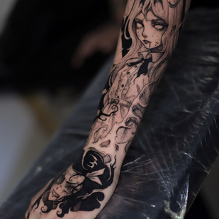 Männlich Schwarz Whipshading tattoo #97437 | Tattoo Artist Valentin Markgraf