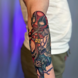 Männlich Farbe New School tattoo auf Unterarm #97754 | Tattoo Artist Dasha Kostrova