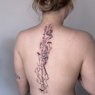 Weiblich Schwarz und Grau Linework tattoo #98655 | Tattoo Artist Becci | Eisvogel Tattoo